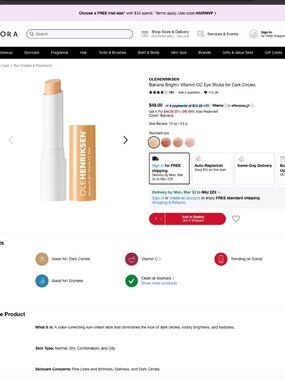 OLEHENRIKSEN Banana Bright+ Vitamin CC Eye Stick – Banana BNIB